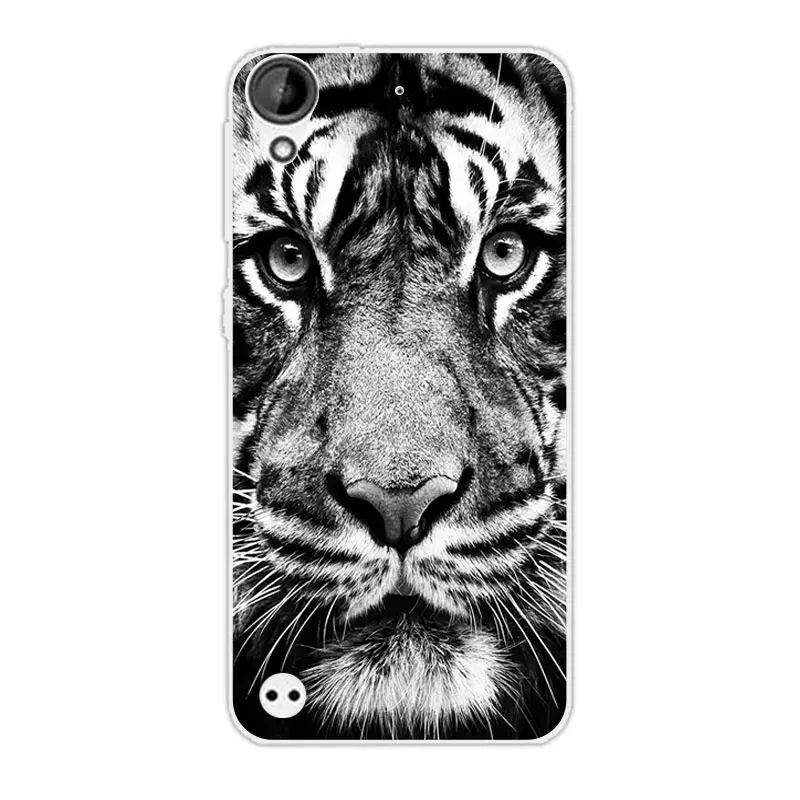 For HTC 530 630 Fundas Coque Back Cover Transparent Soft TPU Silicone Shell 5.0'' Lion Tiger Phone Cases | Мобильные
