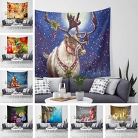 christmas deer printed tapestry wall hanging tapestries throw blanket yoga mat or living room bedroom beach towel blanket
