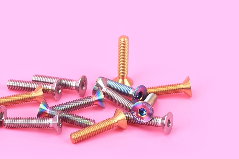 1pcs M6*30mm TC4 Titanium Ti screw Bolt For Road Bicycle MTB Bike Flat Head Headset Stem Cap TI Screw Parts | Спорт и развлечения