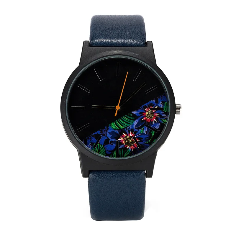 Новинка 2017 года модные женские туфли с цветочным принтом часы Для женщин Кожаные