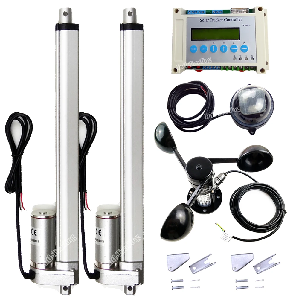 Линейные Приводы 2*12 дюймов 12 В сверхмощный двигатель ЖК-контроллер и Анемометр