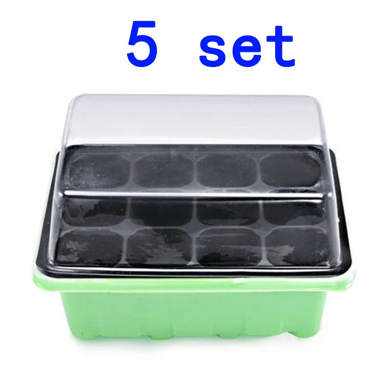Nursery Greenhouse Tomatoes Peppers 5 Sets Seedling Tray Bonsai 12 Cell Plant Germination Starting Propagation | Дом и сад