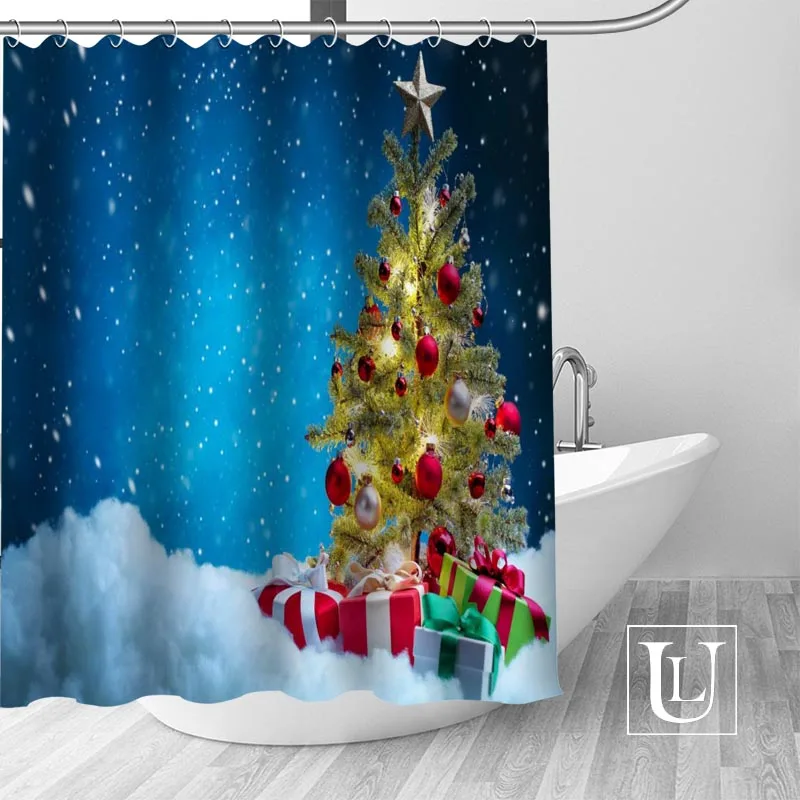 

New High Quality Modern Shower Curtains Custom Design christmas Shower Curtain Bathroom Polyester Fabric