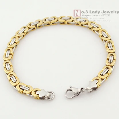 Браслет из нержавеющей стали 6 мм 22 см крутые мужские ювелирные изделия плоский