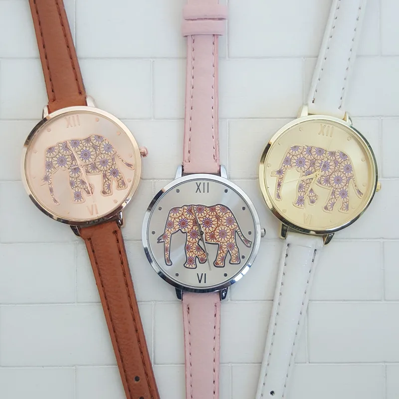 Женские кожаные часы с циферблатом креативный дизайн Ловец снов со слоном модные