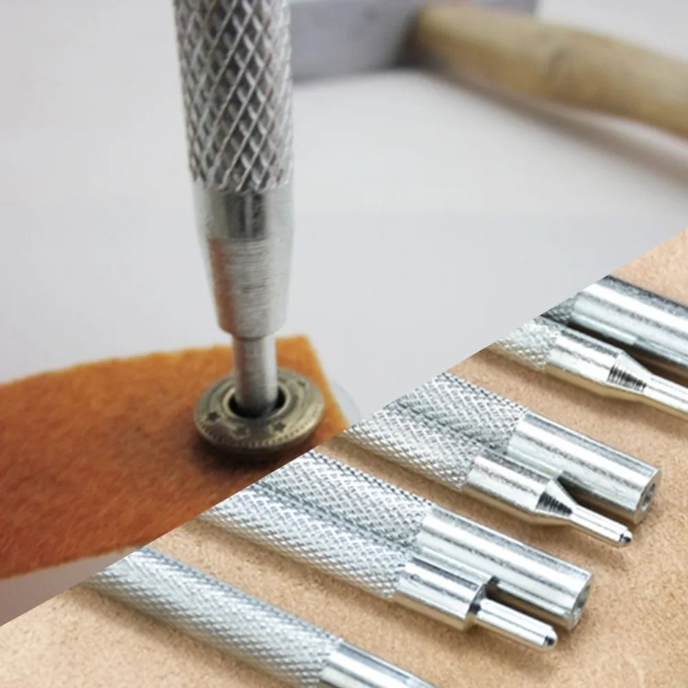 11 шт./компл. Металл Кожа Craft Tool die Перфорация защелки Установка комплект заклепки