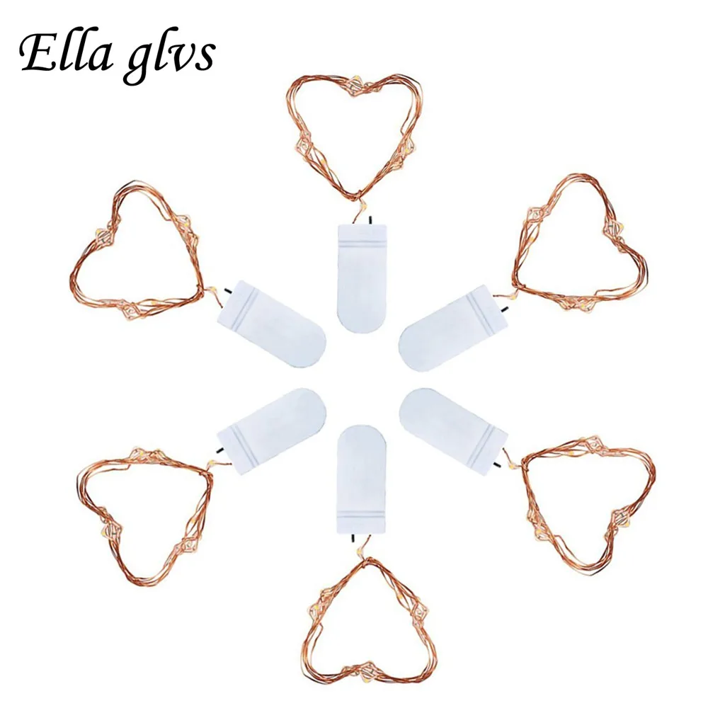 

10pcs/lot Led Fairy Lights CR2032 Button (Included Batteries) Operated 2M 20 LEDS Copper LED String Light Wedding Decoration