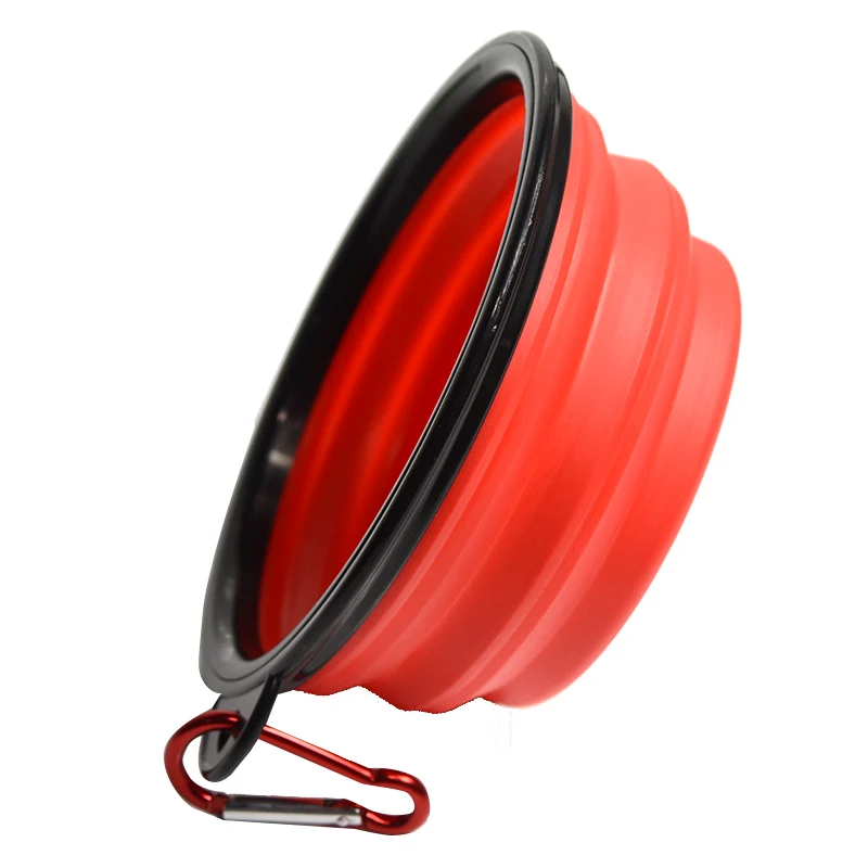 Складная Силиконовая миска для собак с подвесной пряжкой воды путешествий