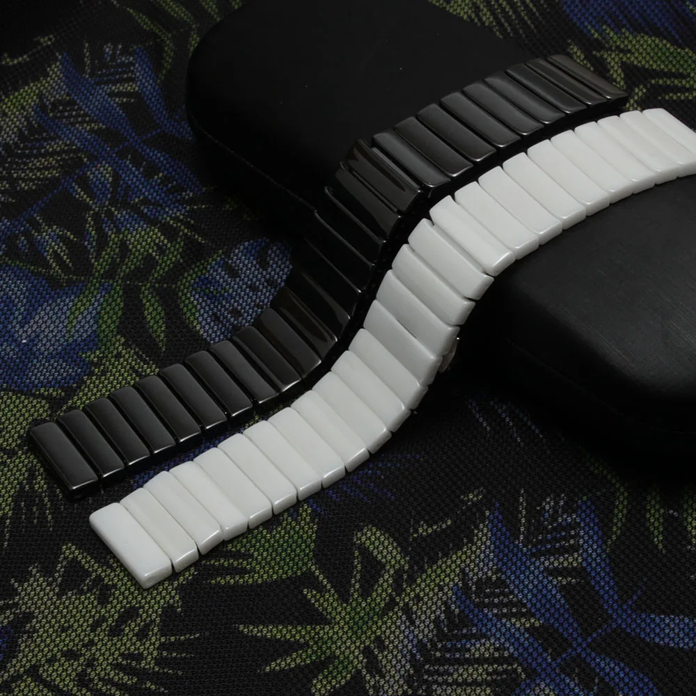 Керамические Ремешки для наручных часов черные белые сменные часы браслет