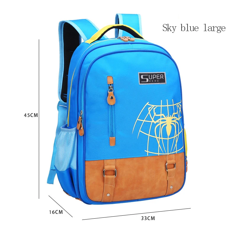 sky blue large Унисекс Водонепроницаемый Школьный рюкзак для детей подростков рюкзак для книг школьный рюкзак сумка для книг для мальчиков и девочек - Цвет: sky blue large