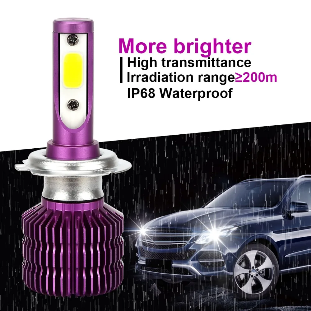 2X H7 светодиодный лампы для фар 12V 45W Автомобильные фары 6000K автомобилей 9005 9006