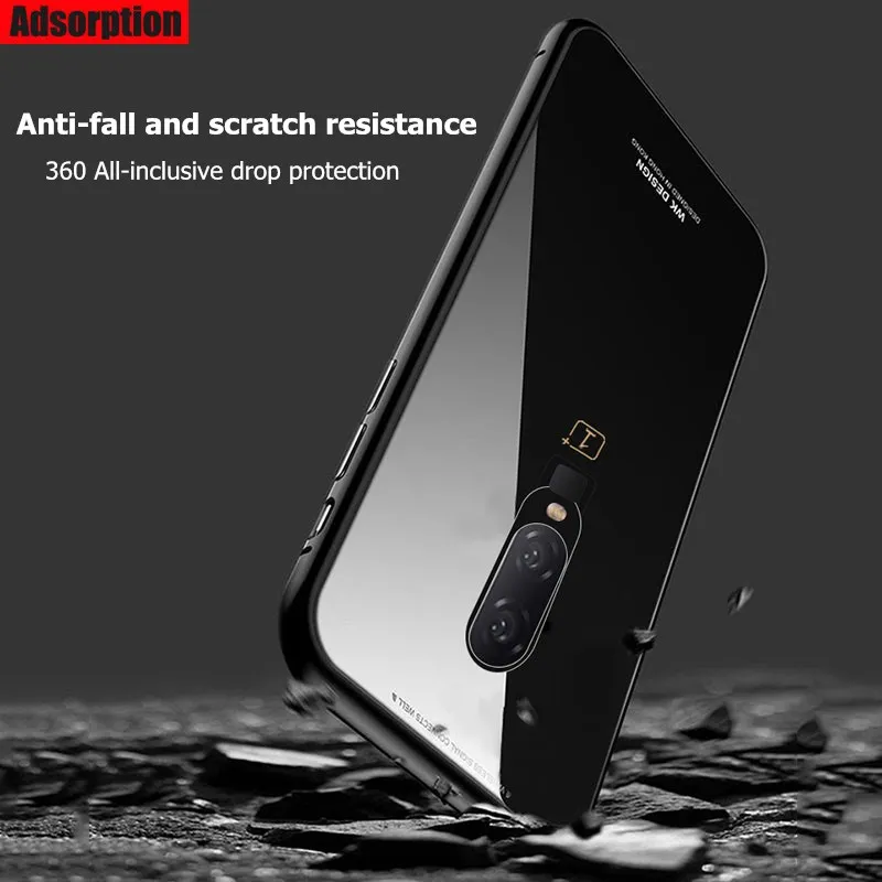 Новейший Магнитный адсорбционный чехол для телефона OnePlus 6T One Plus 6 T задняя крышка