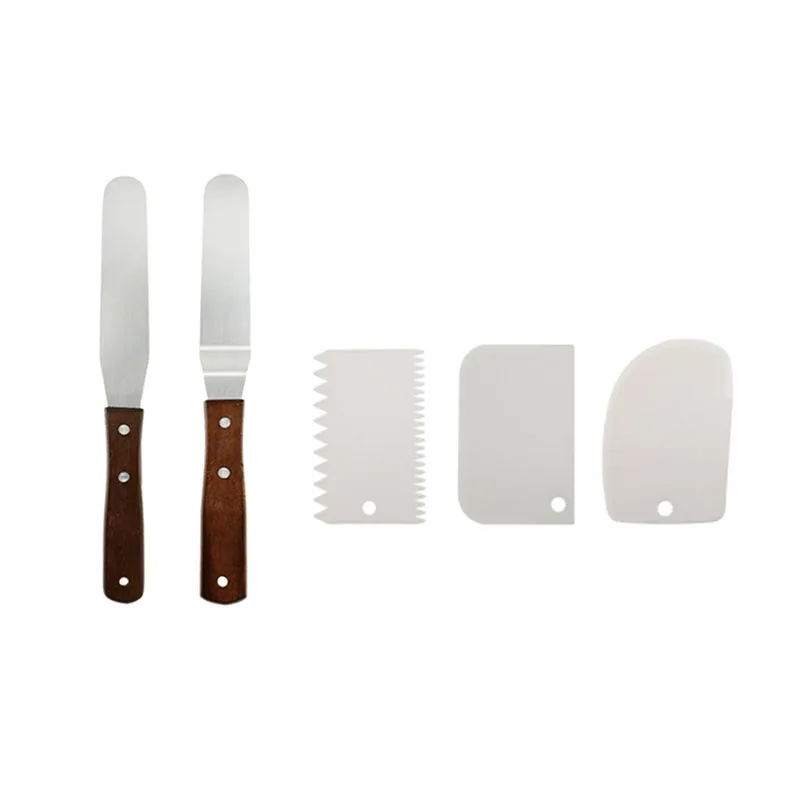 5pcs spatula 6 шт. набор комплектов выпечки DIY противоскользящие круглые поворотные столы для тортов вращающиеся украшения поворотные настольные пластины Инструменты 10 дюймов пирожные с кремом горячие продажи - Цвет: 5pcs spatula