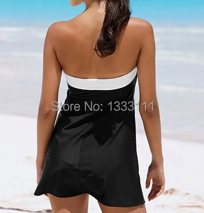 

maillot de bain femme 2020 Strapless Biquini Cover Up Dress Beachwear Patchwork Bow Tie Swimsuit Slitting Sexy Women Swimwear