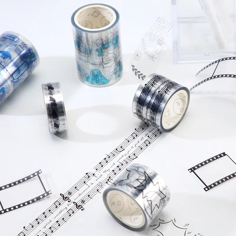 Простой стиль досуга прозрачная лента DIY декоративный дневник склеенный вручную