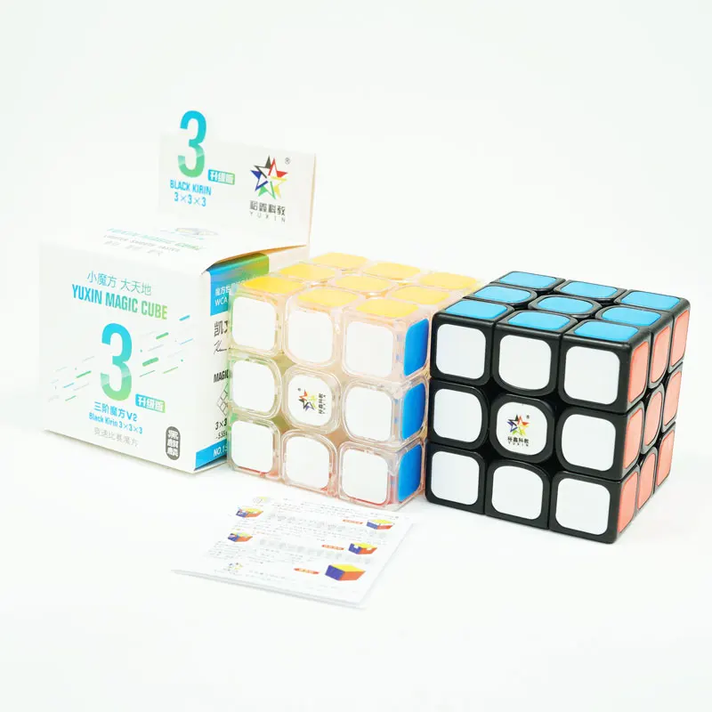 Yuxin Black Kylin V2 3x3x3 магический куб Yuxin Zhisheng black kylin 3x3 v2 черный/прозрачный антиприлипательный слот скоростной магический куб