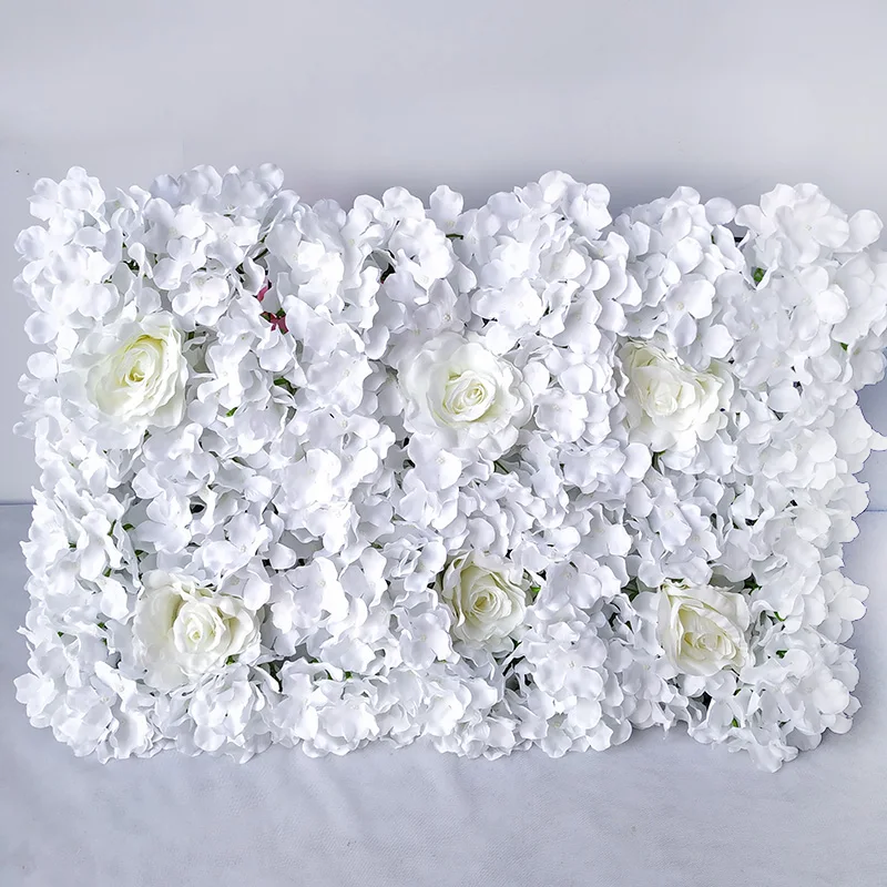 white flower wall Искусственная Гортензия пион роза цветочные 3D свадебные цветочные стеновые панели для сцены или фона планировки свадебного мероприятия украшения - Цвет: white flower wall