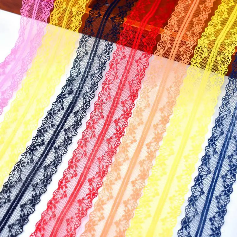 10 ярдов/партия белая кружевная ткань лента 40 мм широкая сетчатая отделка кружево