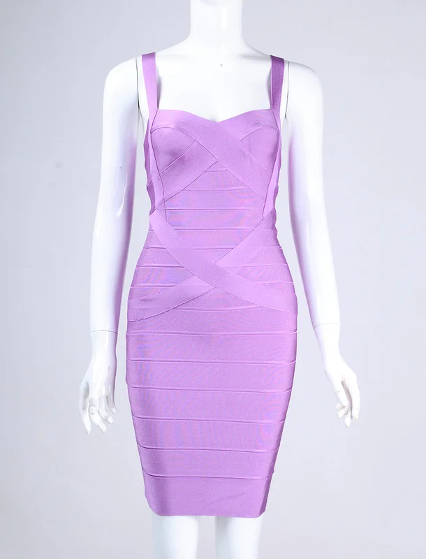 Must Have! Пикантные милые мини Спагетти ремень Bodycon клуб партия Лето бинты знаменитости Для женщин Платья для женщин Femme Vestidos - Цвет: Лаванда