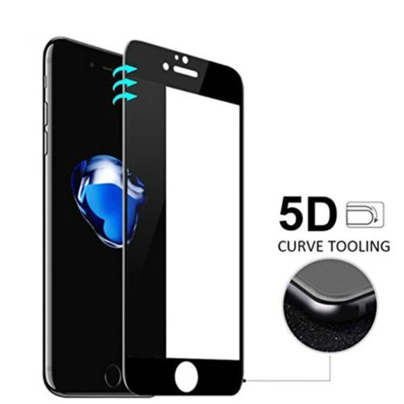 5D изогнутое закаленное стекло для Iphone X стеклянная Защита экрана 8 Plus защитная