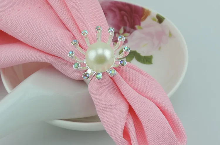 6 шт./лот жемчужное кольцо гостиничный ресторан Пряжка для салфеток модель рот