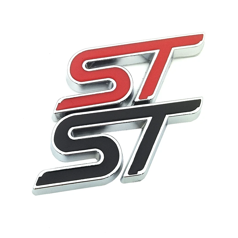 New Metal ST Logo Chrome Refitting Styling Car Emblem Badge Auto Exterior Decal 3D Sticker for Ford Focus Mondeo | Автомобили и