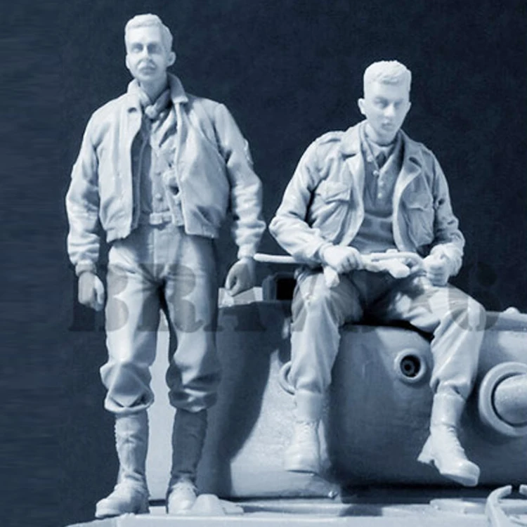 1/35 фигурки из смолы модель Второй мировой войны 358 танковых солдат два человека в