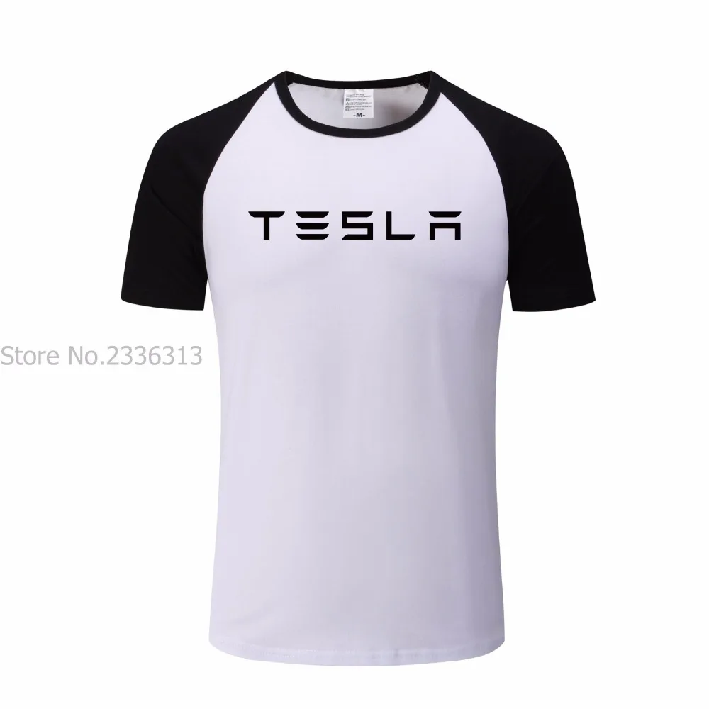 DIY из лайкры и хлопка новые модные Для мужчин Тесла футболка летние шорты рукавом