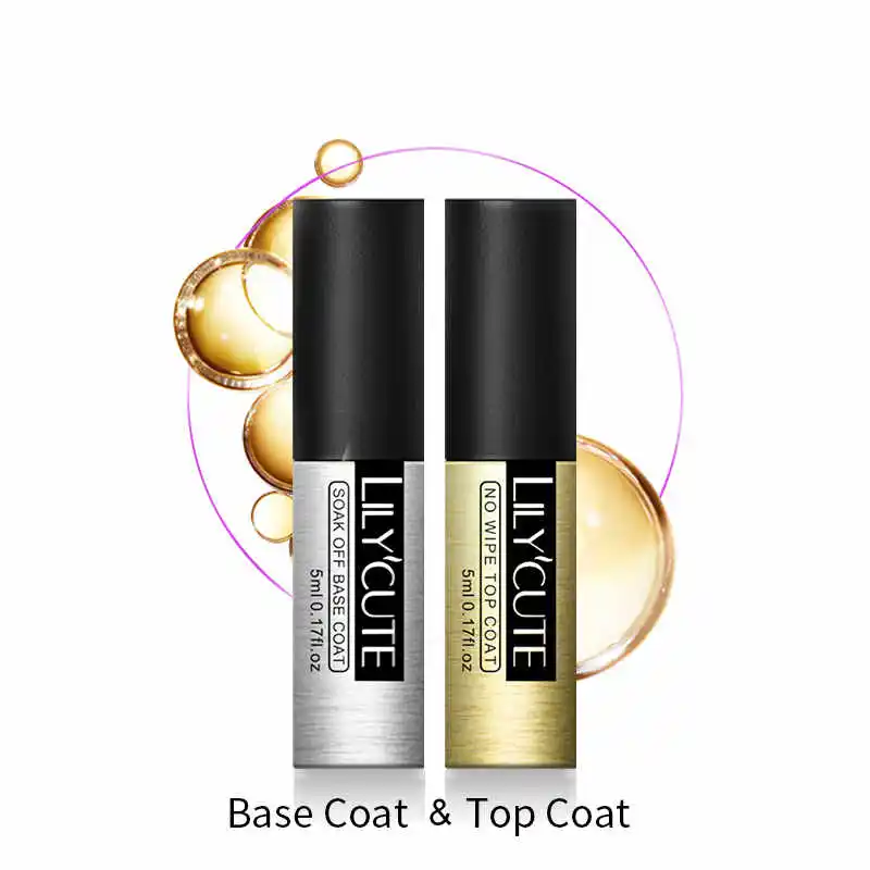 Top Base Coat LILYCUTE, 175 цветов, 5 мл, Опаловый Гель-лак, полупрозрачный, замачиваемый, УФ светодиодный Гель-лак для ногтей, гладкий, для маникюра, органический гель для ногтей - Цвет: Top Base Coat
