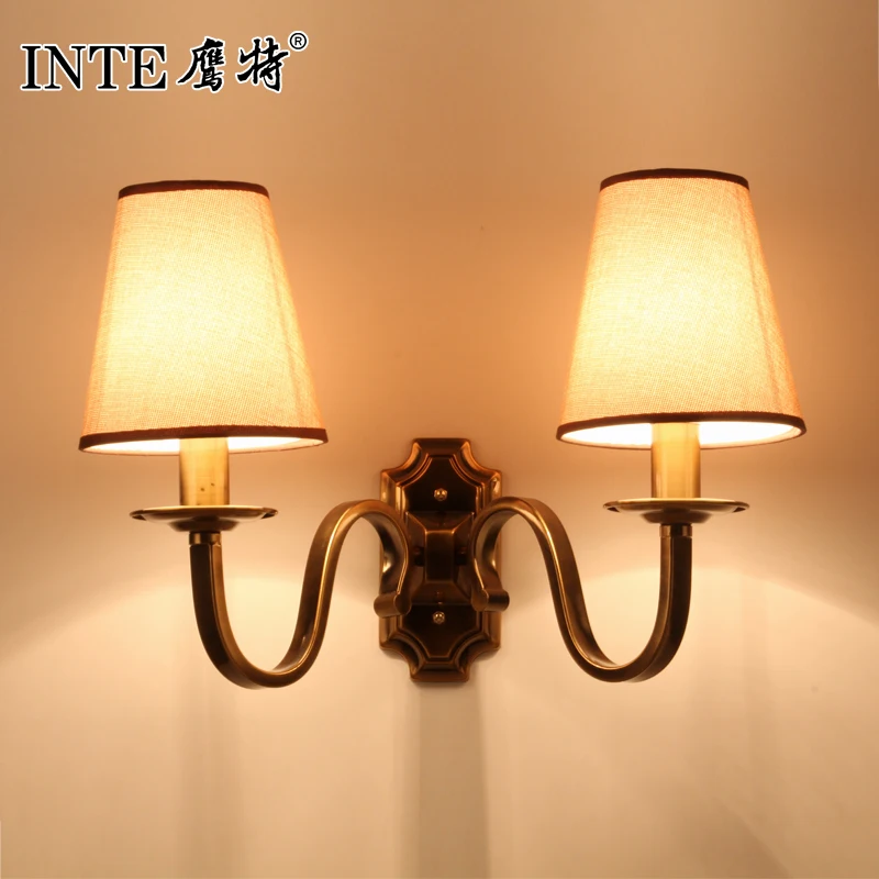 Американский кантри Ретро Имитация меди настенный светильник гостиная спальня