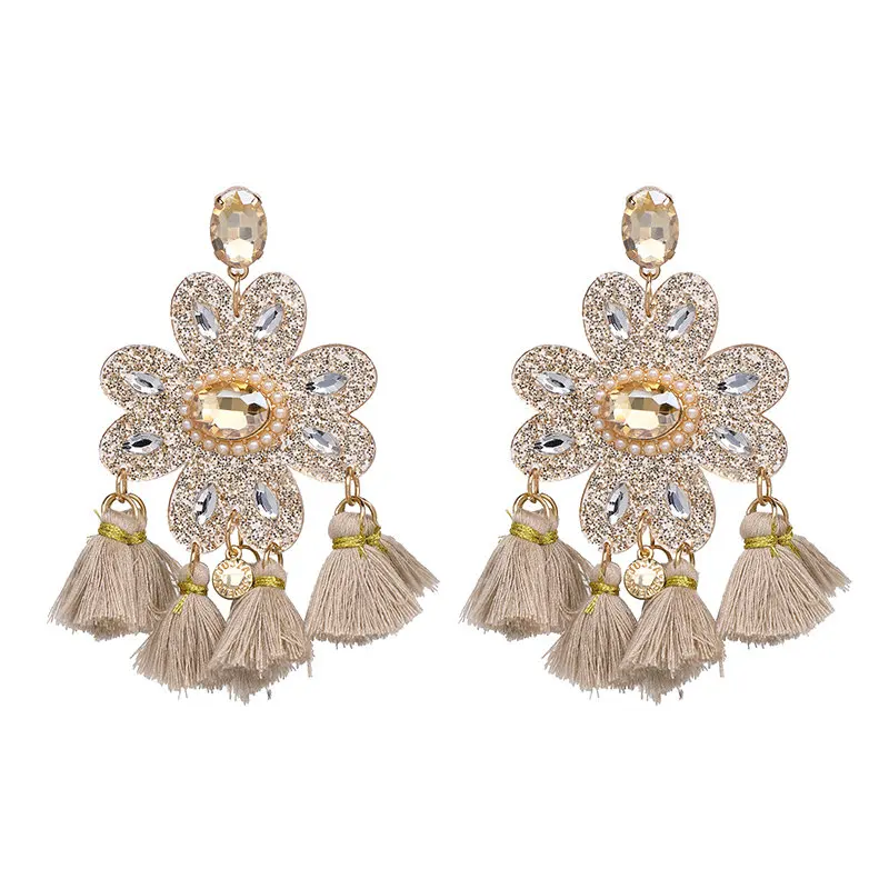 50693-CE Fashion snoops Роскошные хрустальные Висячие Подвески серьги большие Макси массивные Серьги-кисточки для женщин трендовые Свадебные ювелирные изделия - Окраска металла: 50693-CE