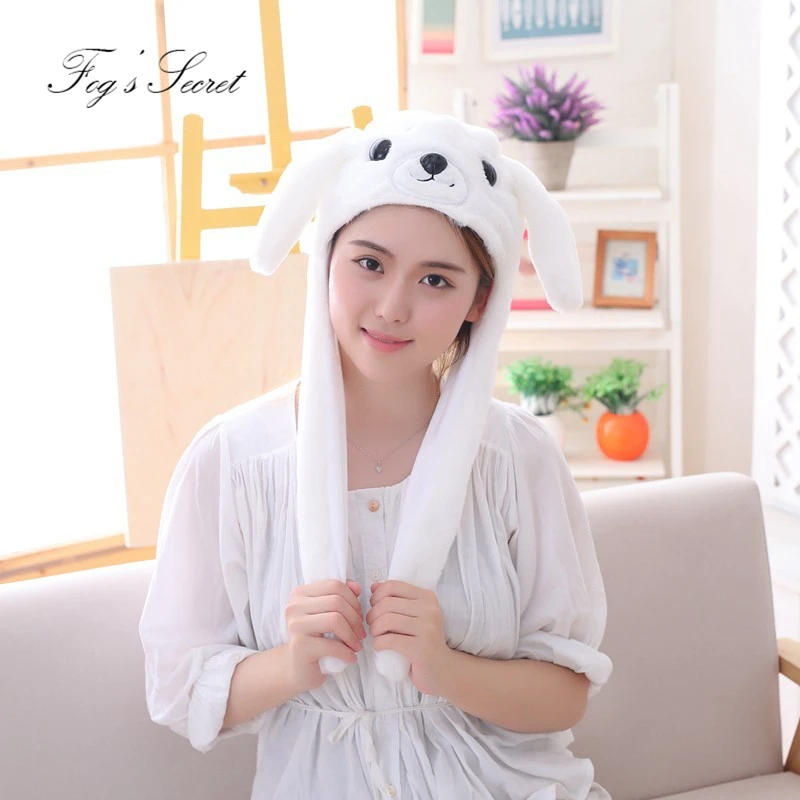 Теплые милые шапки с животными для девочек белый уплотненный плюшевый головной