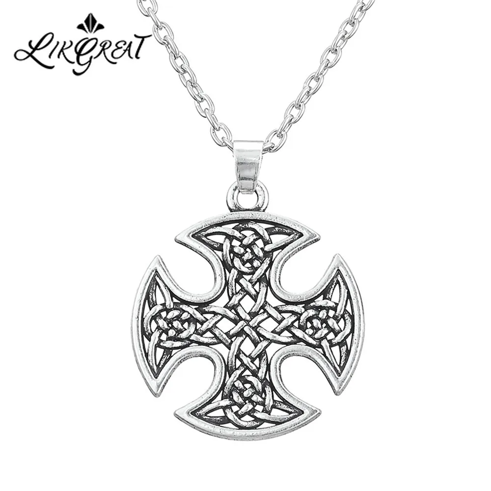 LIKGREAT винтажное ожерелье в стиле ирландской кельтики этнический крест кулон