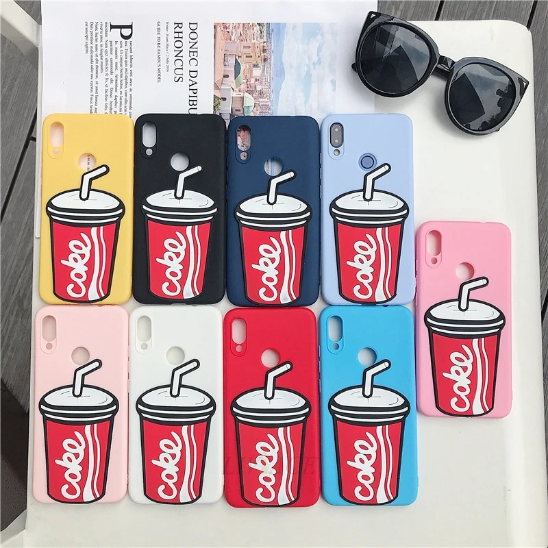 Силиконовые чехлы 3D Cola для xiaomi redmi 7 note 6 pro 5 plus s2 y2 y3 a2 a1 mi 8 9 se mi8 lite mi9 милый мягкий