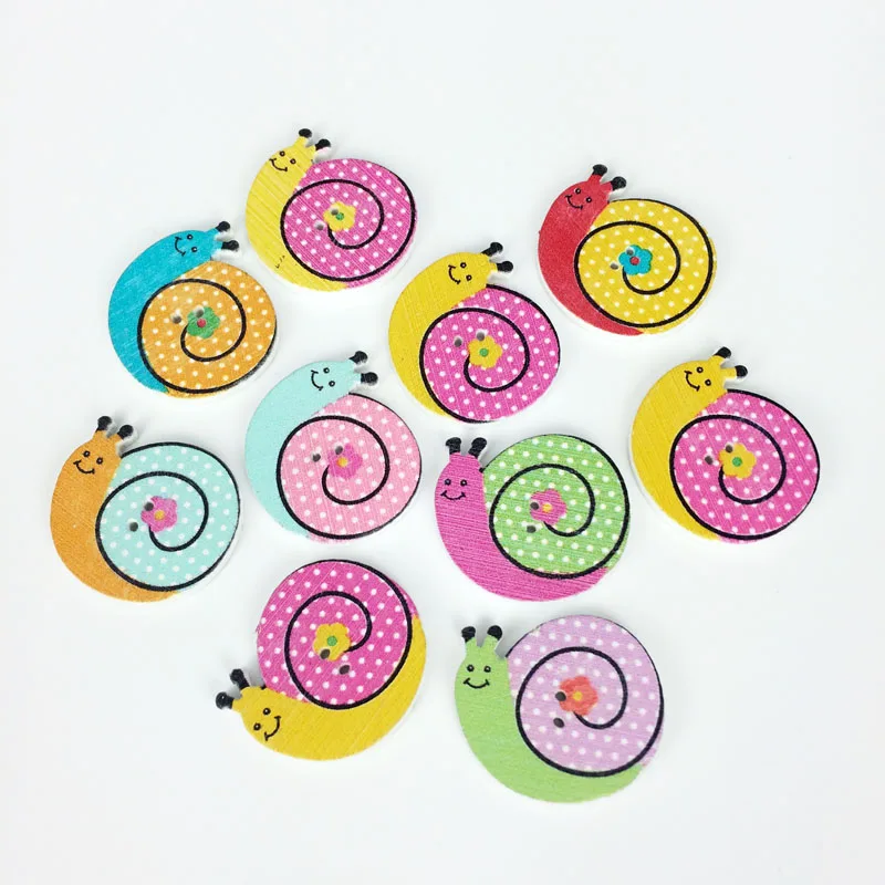 50 шт Улитка модные Необычные объемные смешанные деревянные пуговицы аксессуары