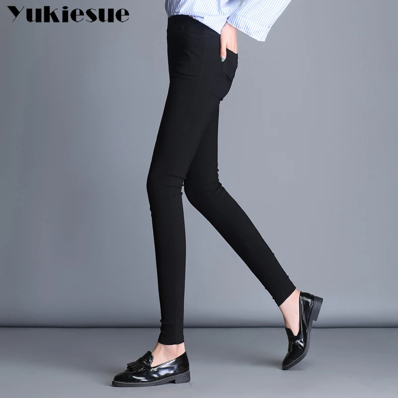 Новые облегающие эластичные узкие джинсы с высокой талией женские винтажные