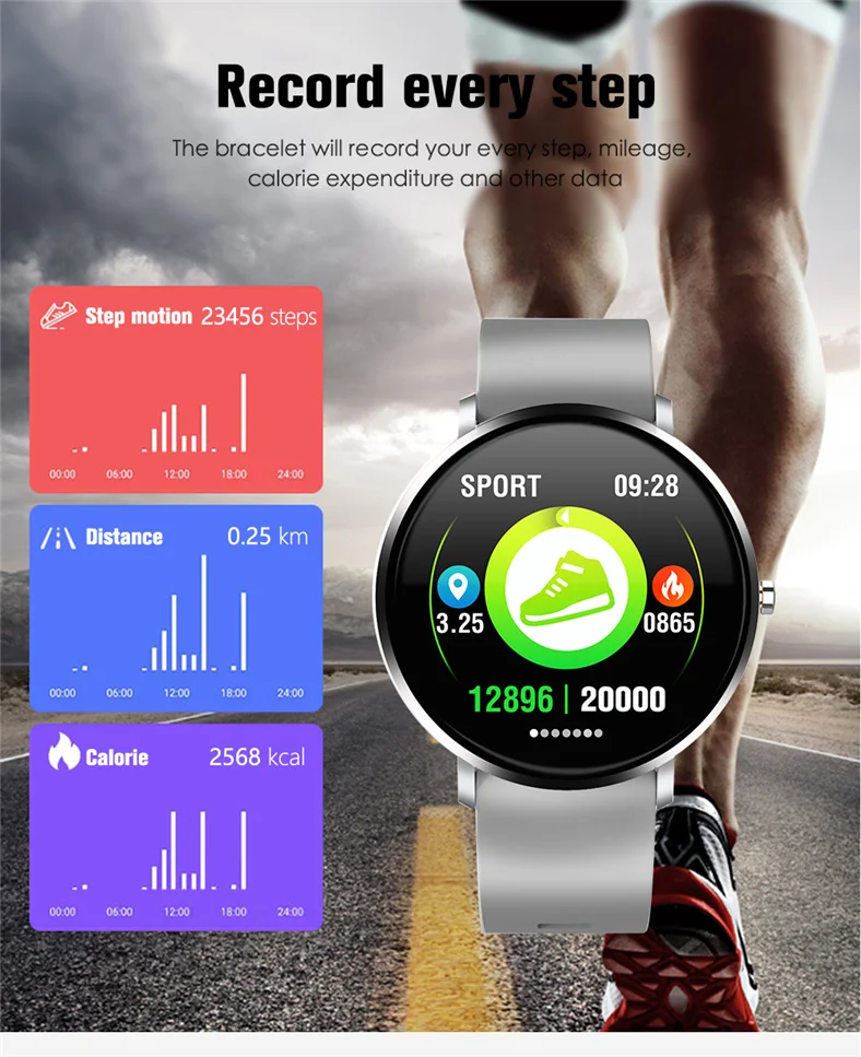 Умные часы F25, браслет, полный экран, сенсорный gps трекер, пульсометр, монитор артериального давления, смарт-браслет, спортивные Смарт-часы