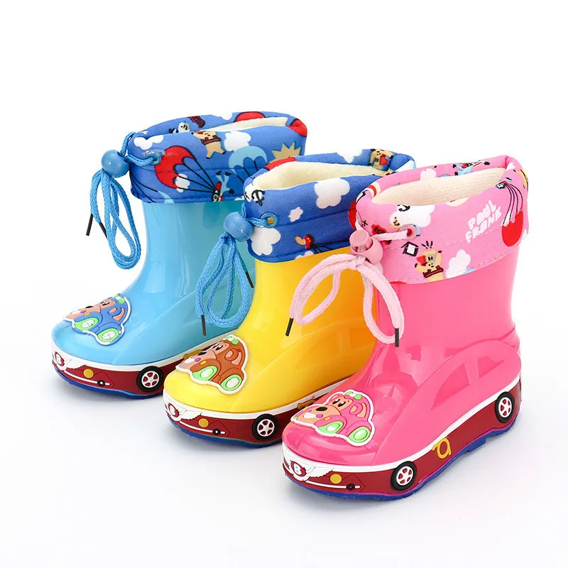 Дети мультфильм автомобиль непромокаемые сапоги четыре сезона универсальный