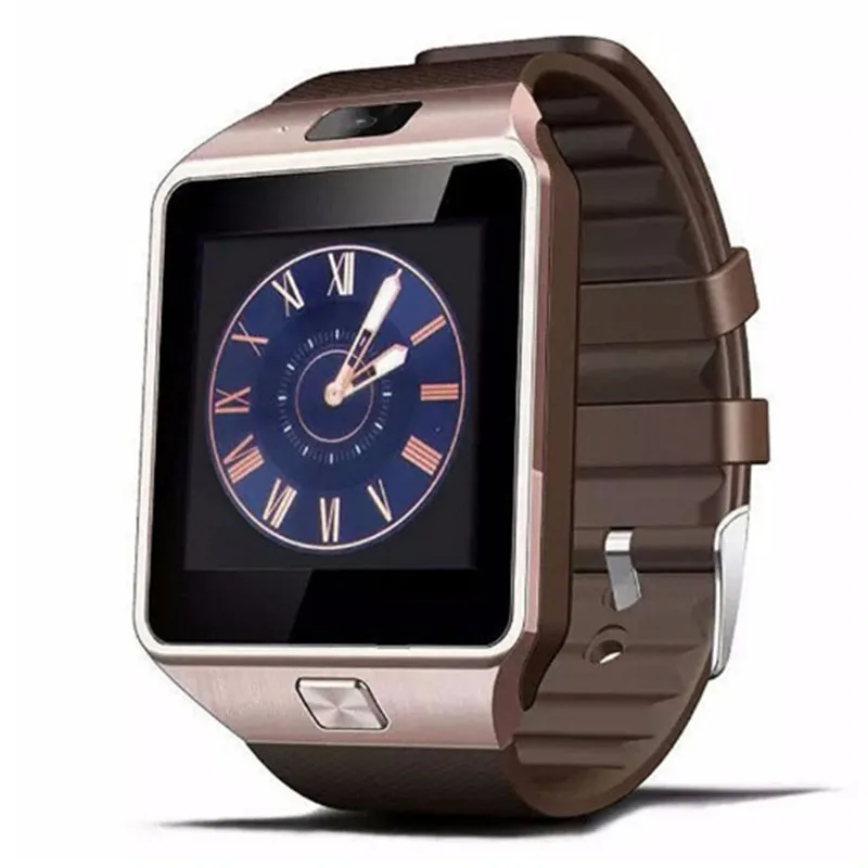 DZ09 сенсорный экран Bluetooth Смарт часы с камерой Bluetooth наручные часы для IOS Android телефон PK Smartwatch U8 Q18 M26 GT08 T8 - Цвет: Gold with box