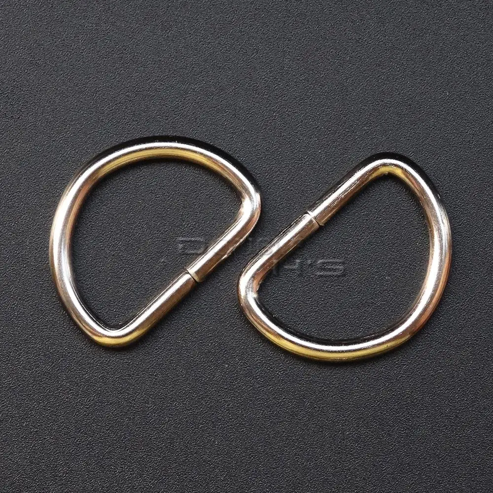 20 шт./лот 3/4 дюйма (20 мм) никелированное D образное кольцо полукольцевая ленточная
