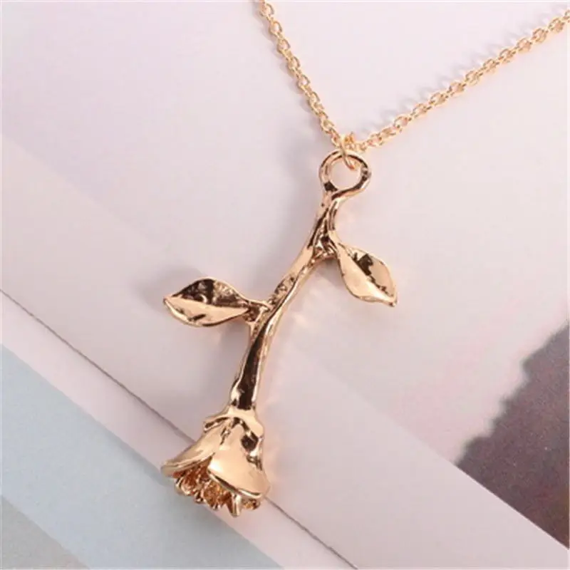 M MISM классическое ожерелье с подвеской в виде Розы женское колье цветком золотое