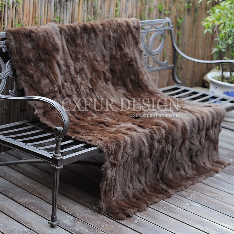 Плед из натурального кроличьего меха на заказ CX-D-11/V 200x250cm | Дом и сад