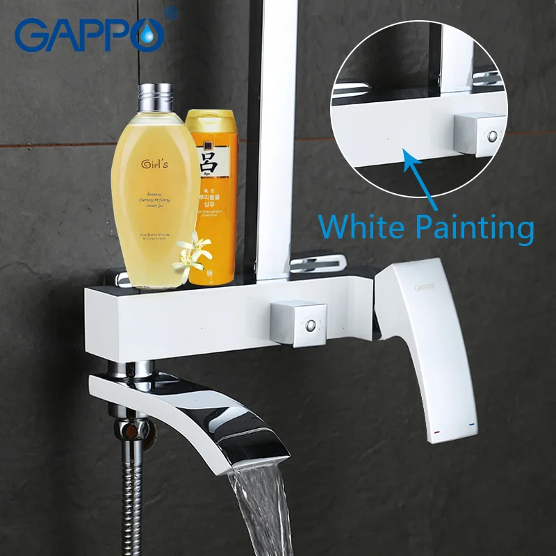 

GAPPO bathroom shower faucet set bathtub faucet mixer tap waterfall wall shower head shower Basin Faucet set GA1048+GA2407-8