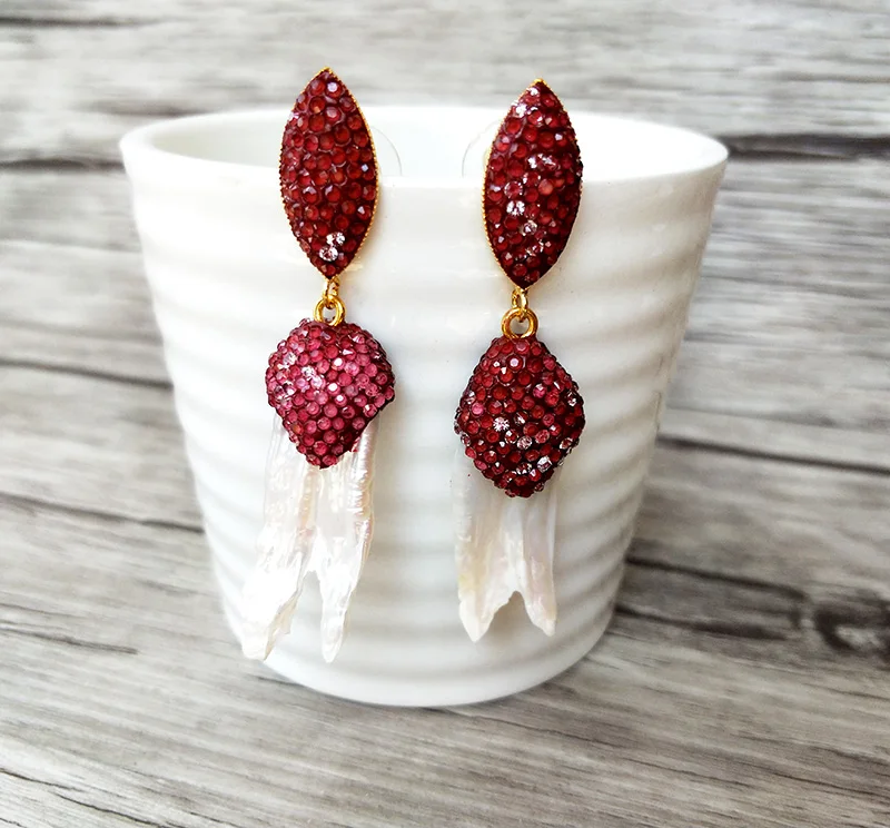 Женские Разноцветные серьги с натуральным жемчугом 5 пар ручной работы ER806 |