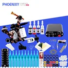 Стартовый набор для тату-машинки, 8 Катушек, пистолетов, 4 цвета, пигментный черный блок питания, игольчатые ручки, набор для татуировок для начинающих