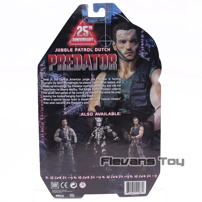 NECA Predator 25th anniversary Figure Jungle Encounter/патруль голландский Охотник за джунглями BJD фигурка модель игрушки