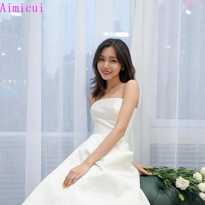 Сексуальные короткие свадебные платья а-силуэта в стиле бохо Vestido Noiva Praia Простое