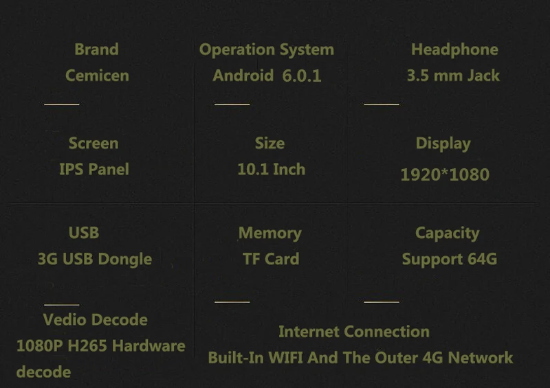 Cemicen 10,6 дюймов Android 6,0 3g wifi Автомобильный подголовник монитор HD 1080P видео плеер сенсорный экран Поддержка MP5/USB/SD/FM/IR/Bluetooth