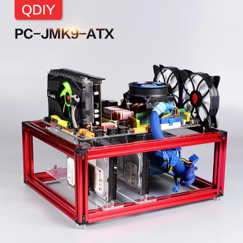 Чехол для ПК QDIY из алюминиевого сплава с водяным охлаждением индивидуальным