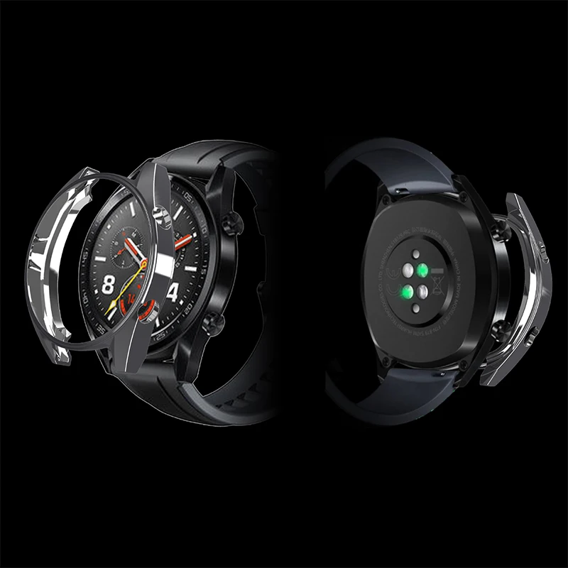 ECSEM silm ТПУ защитный чехол для huawei watch GT classic/спортивная крышка мягкий прочный корпус ТПУ материал пластинчатый металл текстура